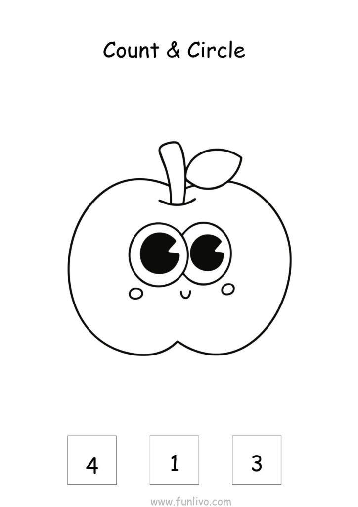 Count and Circle worksheet for preschool kids