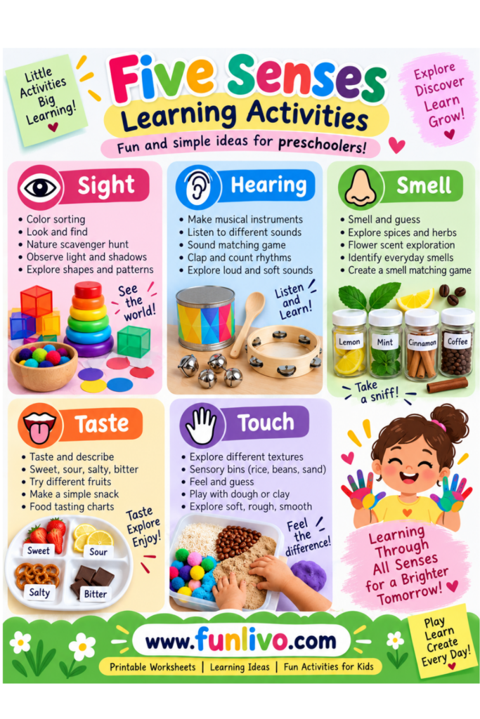 Sense Organs Activities Ideas for preschool kids
