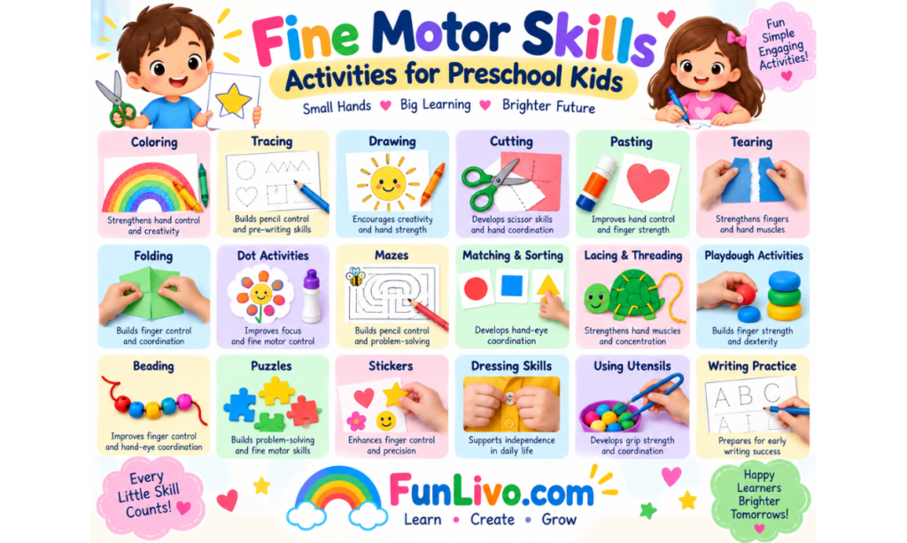 Fine Motor Activities for Preschool Kids: Tracing, Coloring and More